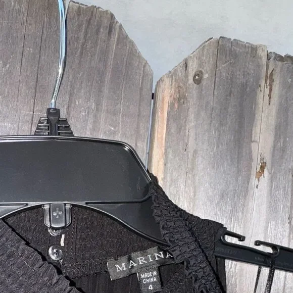 Marina Pleated Midi Dress Black Size 4 - Picture 12 of 13